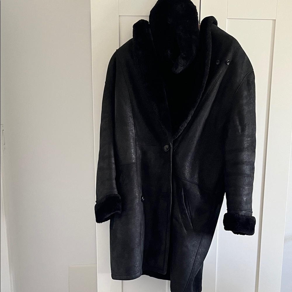 Woman’s Black Shearling Coat